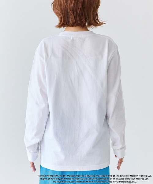 GOOD ROCK SPEED（グッドロックスピード）の「【GOOD ROCK SPEED】マリリン・モンロー｜LIFE PC フォトプリント ロンT（Tシャツ/カットソー・レディース・ホワイト/オフホワイト・F）」の4枚目の写真
