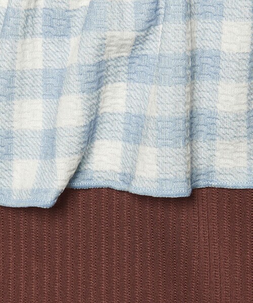 green label relaxing（グリーンレーベルリラクシング）の「GLR ギンガム ラッシュガード セット / 水着 / キッズ 100cm-130cm（水着・キッズ・ライラック/ライトブルー・130cm/120cm/110cm/100cm）」の12枚目の写真