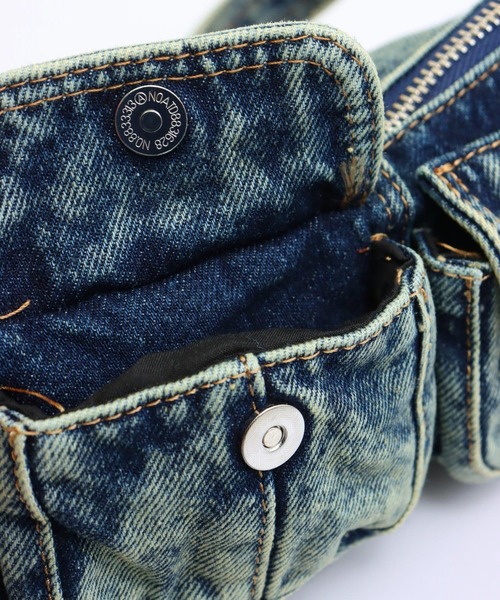 ANAP（アナップ）の「ヴィンテージライク デニム ハーフムーン バッグ（ショルダーバッグ・レディース・ブルー/グレー・F）」の20枚目の写真