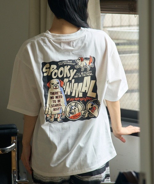 CORISCO(コリスコ)の「ゴーストアニマル柄TEE(M1)(Tシャツ/カットソー・メンズ・チャコールグレー/オートミール/ブラック/ホワイト・X-LARGE/MEDIUM/LARGE)」の2枚目の写真