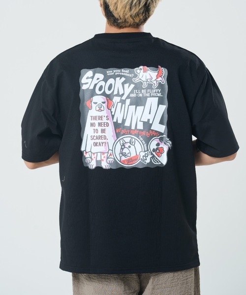 CORISCO(コリスコ)の「ゴーストアニマル柄TEE(M1)(Tシャツ/カットソー・メンズ・チャコールグレー/オートミール/ブラック/ホワイト・X-LARGE/MEDIUM/LARGE)」の3枚目の写真