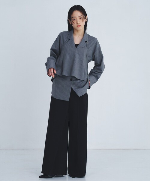 UNITED TOKYO（ユナイテッドトウキョウ）の「レイヤードテーラーカラーシャツ（シャツ/ブラウス・レディース・グレー/ベージュ・FREE）」の3枚目の写真