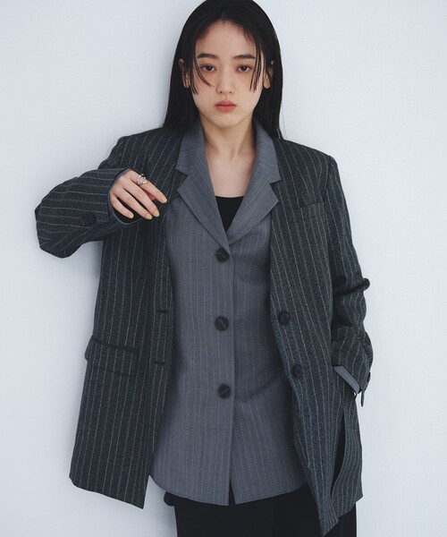 UNITED TOKYO（ユナイテッドトウキョウ）の「レイヤードテーラーカラーシャツ（シャツ/ブラウス・レディース・グレー/ベージュ・FREE）」の15枚目の写真