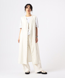 Gabardine K.T | 麻調合繊 Aライン ジャンパースカート(ワンピース)