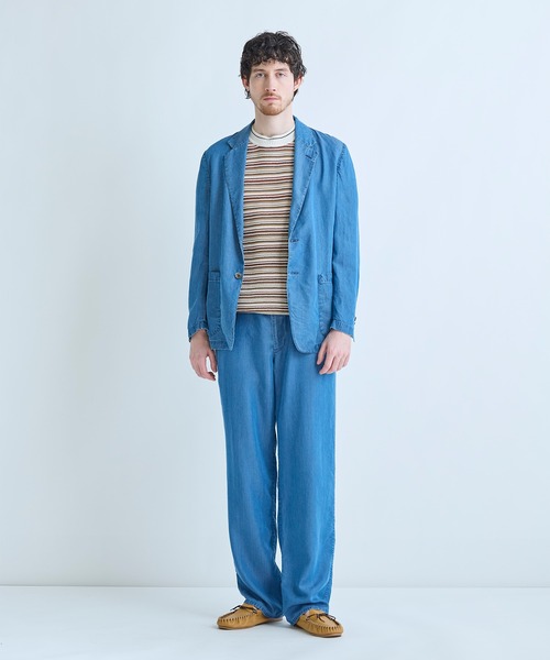 MEN'S BIGI（メンズビギ）の「マルチカラーボーダー半袖ニットTシャツ（Tシャツ/カットソー・メンズ・グレー系その他/オレンジ・03/02）」の6枚目の写真