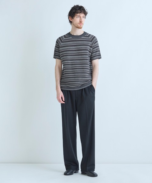 MEN'S BIGI(メンズビギ)の「マルチカラーボーダー半袖ニットTシャツ(Tシャツ/カットソー・メンズ・グレー系その他/オレンジ・03/02)」の14枚目の写真