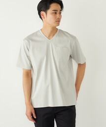 SHIPS Colors:〈抗菌防臭・接触冷感・UVカット〉シルケット コットン Vネック T◇