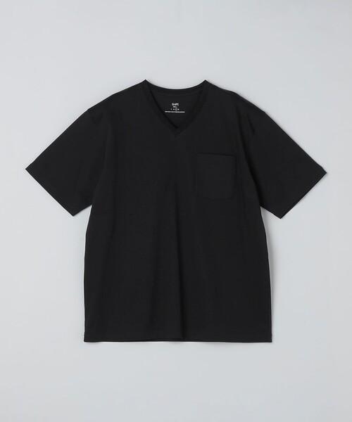 SHIPS Colors(シップス カラーズ)の「SHIPS Colors:〈抗菌防臭・接触冷感・UVカット〉シルケット コットン Vネック T◇(Tシャツ/カットソー・メンズ・ライトホワイト/ネイビー/ブラック/グレー/ベージュ・SMALL/X-LARGE/LARGE/MEDIUM)」の7枚目の写真
