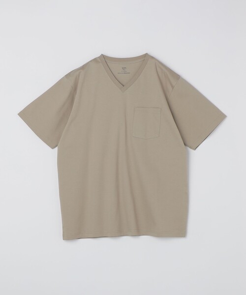 SHIPS Colors(シップス カラーズ)の「SHIPS Colors:〈抗菌防臭・接触冷感・UVカット〉シルケット コットン Vネック T◇(Tシャツ/カットソー・メンズ・ライトホワイト/ネイビー/ブラック/グレー/ベージュ・SMALL/X-LARGE/LARGE/MEDIUM)」の8枚目の写真