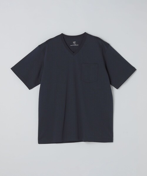 SHIPS Colors(シップス カラーズ)の「SHIPS Colors:〈抗菌防臭・接触冷感・UVカット〉シルケット コットン Vネック T◇(Tシャツ/カットソー・メンズ・ライトホワイト/ネイビー/ブラック/グレー/ベージュ・SMALL/X-LARGE/LARGE/MEDIUM)」の9枚目の写真