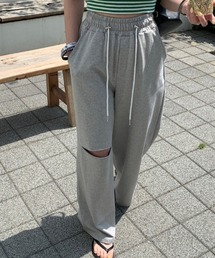 美脚カットアウトスウェットパンツ