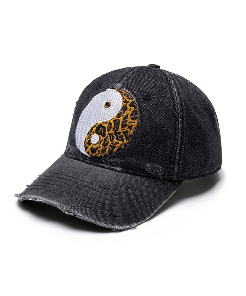 WOKE EDGE(ウォークエッジ)の「キャップ|Yin Yan Denim Cap|WOKE EDGE(キャップ・メンズ・ブラック・FREE)」の1枚目の写真