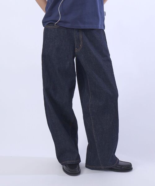 FFEIN(フェイン)の「【FFEIN(フェイン)】リアルヴィンテージバレルレッグデニムパンツ / デニム パンツ ボトムス ワイドシルエット デニム カーブ(デニムパンツ・メンズ・ブルー/ブラック/ネイビー・SMALL/X-SMALL/LARGE/MEDIUM)」の6枚目の写真