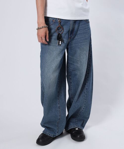 FFEIN(フェイン)の「【FFEIN(フェイン)】リアルヴィンテージバレルレッグデニムパンツ / デニム パンツ ボトムス ワイドシルエット デニム カーブ(デニムパンツ・メンズ・ブルー/ブラック/ネイビー・SMALL/X-SMALL/LARGE/MEDIUM)」の19枚目の写真