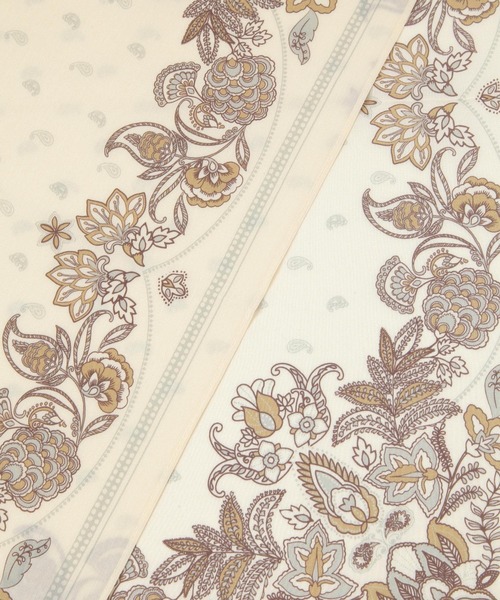 studio CLIP（スタディオクリップ）の「シルク混バンダナスカーフ（バンダナ/スカーフ・レディース・アイボリー/ブラウン・FREE）」の10枚目の写真