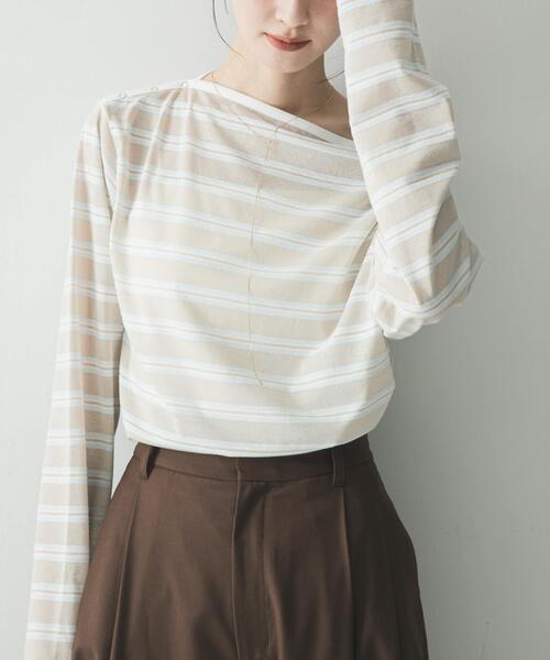 URBAN RESEARCH(アーバンリサーチ)の「マルチボーダー2WAYカットソー(Tシャツ/カットソー・レディース・オフホワイト/ベージュ/レッド・FREE)」の14枚目の写真