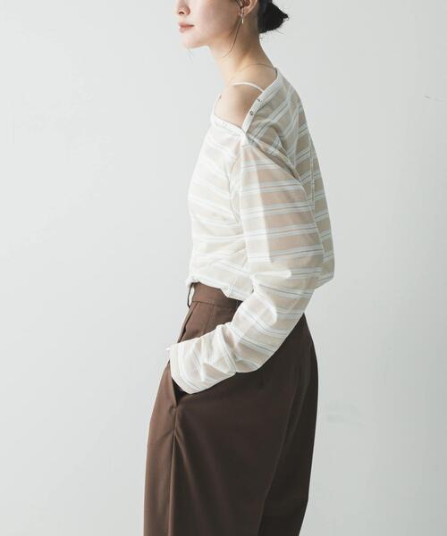 URBAN RESEARCH(アーバンリサーチ)の「マルチボーダー2WAYカットソー(Tシャツ/カットソー・レディース・オフホワイト/ベージュ/レッド・FREE)」の16枚目の写真