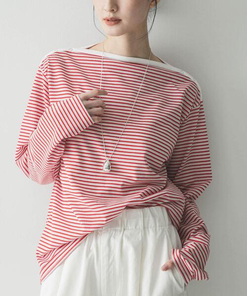 URBAN RESEARCH(アーバンリサーチ)の「マルチボーダー2WAYカットソー(Tシャツ/カットソー・レディース・オフホワイト/ベージュ/レッド・FREE)」の21枚目の写真