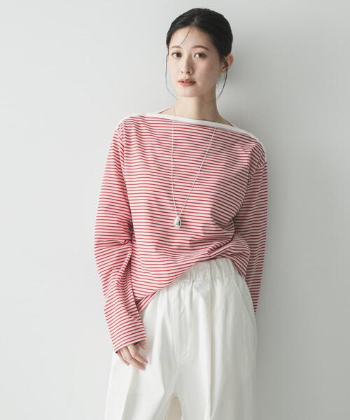 URBAN RESEARCH(アーバンリサーチ)の「マルチボーダー2WAYカットソー(Tシャツ/カットソー・レディース・オフホワイト/ベージュ/レッド・FREE)」の22枚目の写真