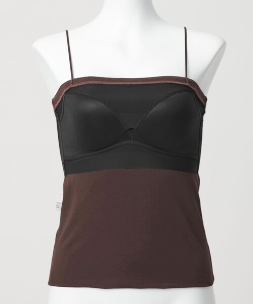 green label relaxing（グリーンレーベルリラクシング）の「ベアトップキャミソール（キャミソール・レディース・ブラック/ダークブラウン/オフホワイト・M/S/L）」の18枚目の写真