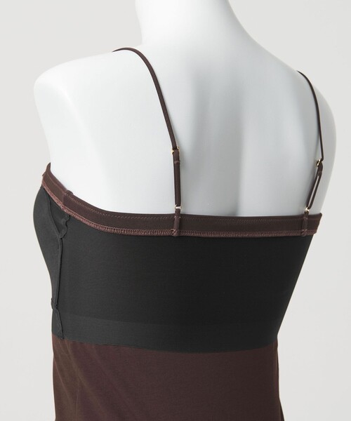 green label relaxing（グリーンレーベルリラクシング）の「ベアトップキャミソール（キャミソール・レディース・ブラック/ダークブラウン/オフホワイト・M/S/L）」の21枚目の写真