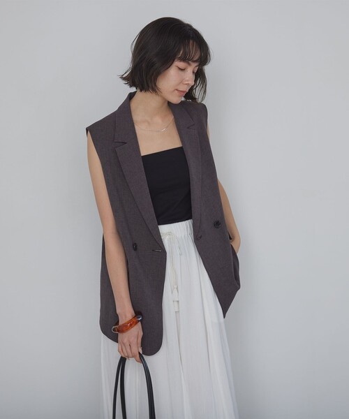 green label relaxing(グリーンレーベルリラクシング)の「ベアトップキャミソール / カップインナー(キャミソール・レディース・ブラック/ダークブラウン/オフホワイト・M/S/L)」の19枚目の写真