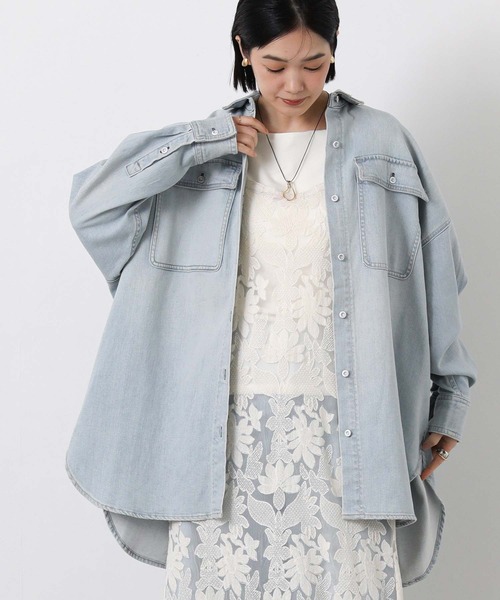 Healthy denim(ヘルシーデニム)の「Almondシャツ(シャツ/ブラウス・レディース・ライトインディゴブルー/ピンク/ベージュ・1)」の2枚目の写真