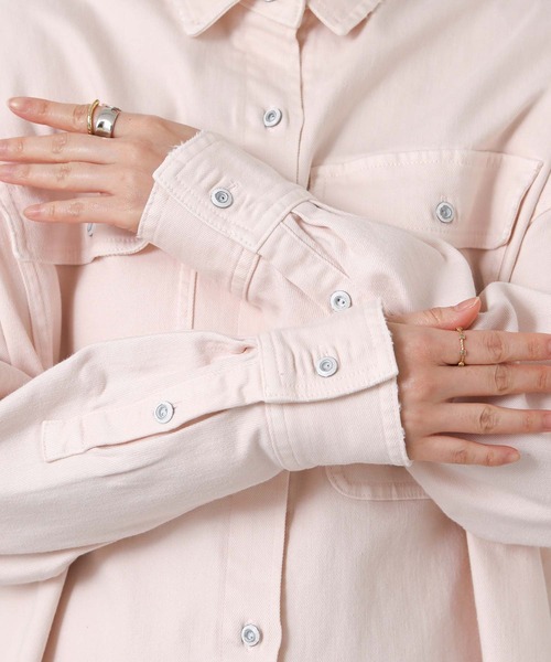 Healthy denim(ヘルシーデニム)の「Almondシャツ(シャツ/ブラウス・レディース・ライトインディゴブルー/ピンク/ベージュ・1)」の10枚目の写真