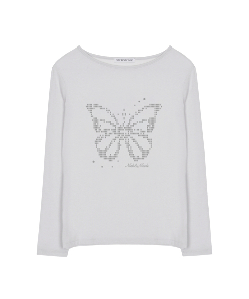 NICK&NICOLE(ニックアンドニコール)の「PIXEL BUTTERFLY GRAPHIC TOP_LIGHT GRAY(Tシャツ/カットソー・レディース・その他・FREE)」の4枚目の写真