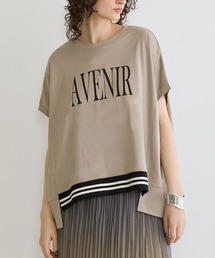 リブ付きプリントTシャツ