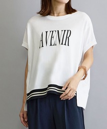 リブ付きプリントTシャツ
