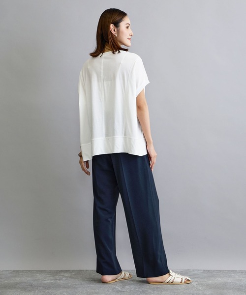 NICOLE white（ニコルホワイト）の「リブ付きプリントTシャツ（Tシャツ/カットソー・レディース・ベージュ/ブラック/オフホワイト・FREE）」の5枚目の写真