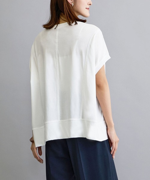 NICOLE white（ニコルホワイト）の「リブ付きプリントTシャツ（Tシャツ/カットソー・レディース・ベージュ/ブラック/オフホワイト・FREE）」の7枚目の写真