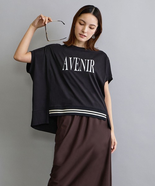 NICOLE white（ニコルホワイト）の「リブ付きプリントTシャツ（Tシャツ/カットソー・レディース・ベージュ/ブラック/オフホワイト・FREE）」の11枚目の写真