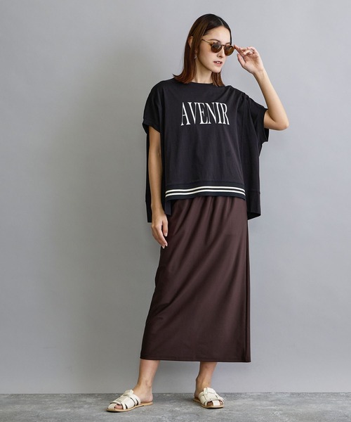 NICOLE white（ニコルホワイト）の「リブ付きプリントTシャツ（Tシャツ/カットソー・レディース・ベージュ/ブラック/オフホワイト・FREE）」の13枚目の写真