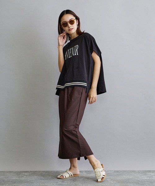 NICOLE white（ニコルホワイト）の「リブ付きプリントTシャツ（Tシャツ/カットソー・レディース・ベージュ/ブラック/オフホワイト・FREE）」の16枚目の写真