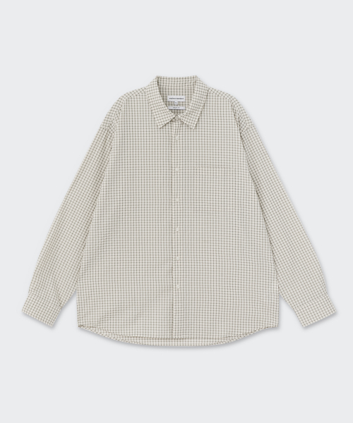 MUSINSA STANDARD（ムシンサスタンダード）の「リラックスドスモールプレイドチェックシャツ[ライトベージュ/グレー]（シャツ/ブラウス・メンズ・その他・2XL/X-LARGE/SMALL/LARGE/MEDIUM）」の7枚目の写真