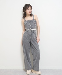 LOVETOXIC（ラブトキシック）の「【LTXC】デニムパンツビスチェセットアップ（シャツワンピース）」