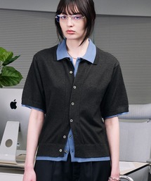 selle glant（セレグランテ）の「LAYERED STYLE SUMMER KNIT SHIRT   レイヤードスタイルサマーニットシャツ（シャツ/ブラウス）」