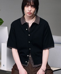 selle glant（セレグランテ）の「LAYERED STYLE SUMMER KNIT SHIRT   レイヤードスタイルサマーニットシャツ（シャツ/ブラウス）」