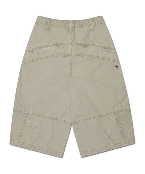 NOMANUAL(NOMANUAL)の「PAINTED DOUBLE KNEE SHORTS - WASHED BEIGE(その他パンツ・レディース・その他・LARGE/MEDIUM/SMALL/X-LARGE)」の3枚目の写真