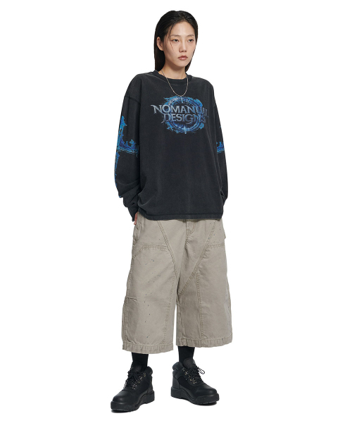 NOMANUAL(NOMANUAL)の「PAINTED DOUBLE KNEE SHORTS - WASHED BEIGE(その他パンツ・レディース・その他・LARGE/MEDIUM/SMALL/X-LARGE)」の6枚目の写真