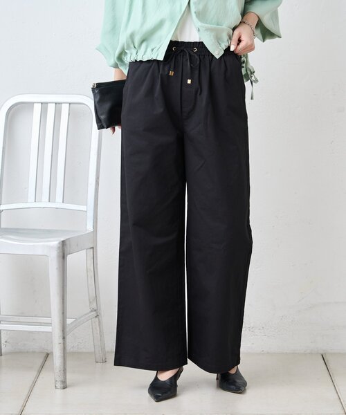 Jena espace merveilleux(ジェナ エスパスメルヴェイユ)の「サテン切替イージーパンツ(その他パンツ・レディース・ブラック/アイボリー・FREE)」の6枚目の写真