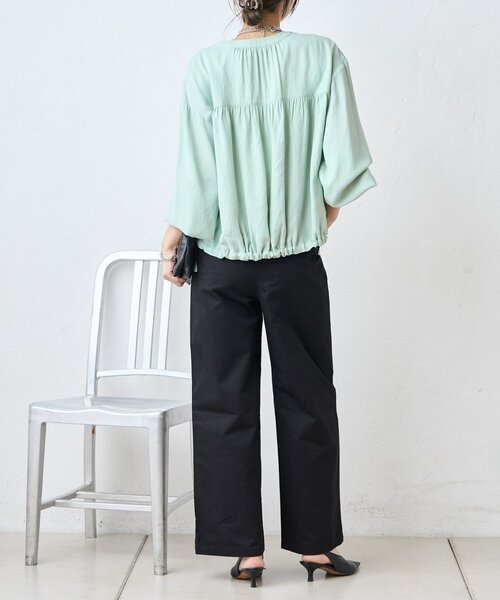 Jena espace merveilleux(ジェナ エスパスメルヴェイユ)の「サテン切替イージーパンツ(その他パンツ・レディース・ブラック/アイボリー・FREE)」の3枚目の写真