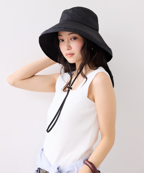 VIS（ビス）の「マイナス18℃ネックカバーつきUVハット/遮熱・UVカット・撥水（ハット・レディース・ベージュ/ブラック・FREE）」の18枚目の写真