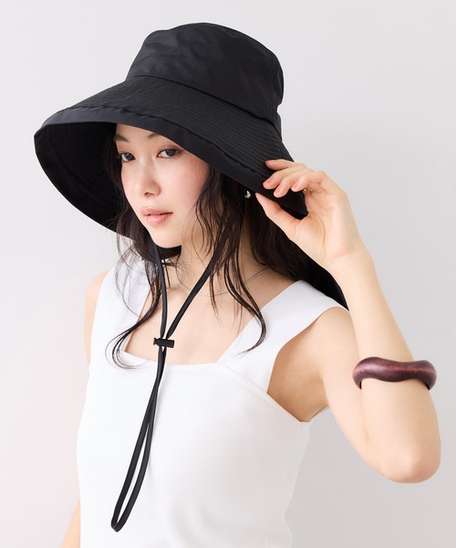 VIS（ビス）の「マイナス18℃ネックカバーつきUVハット/遮熱・UVカット・撥水（ハット・レディース・ベージュ/ブラック・FREE）」の21枚目の写真