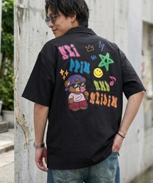 オーバーサイズ ランダムグラフィック クマプリントTシャツ