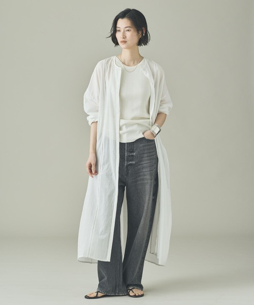 Curensology（カレンソロジー）の「Curensology(カレンソロジー)/カディコットンオーバーワンピース（ワンピース・レディース・ブラック/ホワイト・FREE）」の3枚目の写真