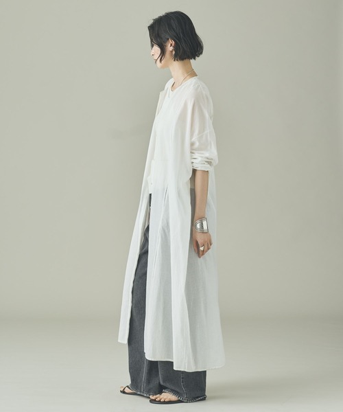 Curensology（カレンソロジー）の「Curensology(カレンソロジー)/カディコットンオーバーワンピース（ワンピース・レディース・ブラック/ホワイト・FREE）」の4枚目の写真