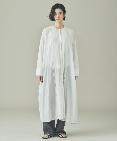 Curensology（カレンソロジー）の「Curensology(カレンソロジー)/カディコットンオーバーワンピース（ワンピース・レディース・ブラック/ホワイト・FREE）」の6枚目の写真